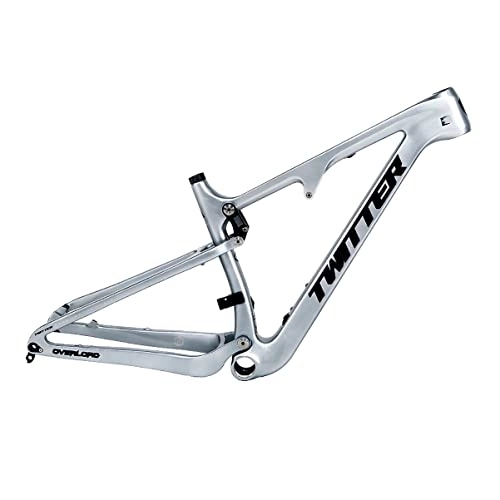 Mountain Bike Frames : MTB Bike Frame Carbon Fiber 27.5 / 29ER SoftTrail Mountain Bike Frame T47mm BOOST Thru Axle 148mm Disc Brake Travel 120mm DH / XC MTB Frame (Color : Silver, Size : 15 * 29'')