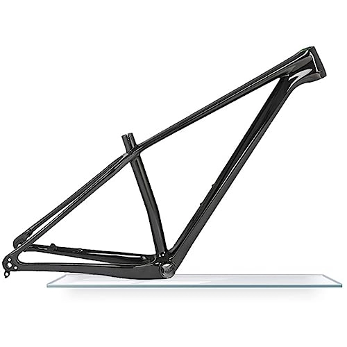 Mountain Bike Frames : MTB Carbon Bike Frame 27.5er 29er 142x12mm Thru Axle Mountain Bike Frame 15.5'' / 17'' / 19'' Hardtail Bicycle Disc Brake BB92 Bottom Bracket Routing Internal (Color : 29''glossy, Size : 19'')