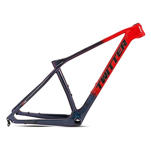 Mountain Bike Frames : MTB Frame Carbon 27.5er / 29er Hardtail Mountain Bike Frame 15'' / 17'' / 19'' Disc Brake Discoloration Frame Ultralight Quick Release Axle 135mm，For 27.5 / 29 Inch Wheels ( Color : Red , Size : 27.5x17'' )