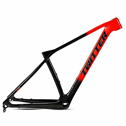 Mountain Bike Frames : OKUOKA Bike Front Suspension Bike Frames Carbon fiber mountain bike frame 27.5 / 29ER Barrel version With lock and rubber sleeve XC level enhancement for Outdoor sports, cycling (Color : Red, Size : 2