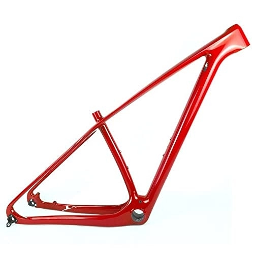 Mountain Bike Frames : OKUOKA Bike Front Suspension Bike Frames Full carbon fiber 29ER Mountain Bike Red frame 900g Bicycle Accessories (Color : Red, Size : 15")