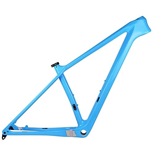 Mountain Bike Frames : PPLAS 2021 New Carbon MTB Frame 27.5er 29er Carbon Mountain Bike Frame 148x12mm or 142 * 12mm MTB Bicycle Frames (Color : Sky Blue Color, Size : 15in Glossy 148x12)