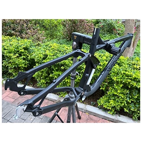 Mountain Bike Frames : QHIYRZE Full Suspension Frame 26 / 27.5er Travel 120mm Trail Mountain Bike Disc Brake Frame 17'' Aluminium Alloy DH / XC / AM MTB Frame Quick Release 135mm (Color : Black, Size : 26 * 17'')