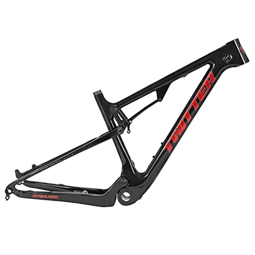 Mountain Bike Frames : YOJOLO Full Suspension Frame Carbon 27.5 / 29 Inch Soft Tail Mountain Bike Frame Travel 120mm Disc Brake XC / AM MTB Frame BSA73 Thru Axle 12x148mm Boost Bicycle Frame (Color : Black, Size : 27.5x15'')