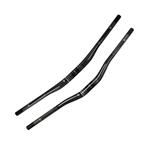 Mountain Bike Handlebar : Full Carbon Mountain Bike Handlebars 31.8 Diameter * 750-820mm Riser Bars 3K Matt Glossy 15mm / 25mm Rise High Strength Super Light Bike Accessories MTB Handlebars, Black A, Rise25mm / 750mm