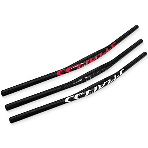 Mountain Bike Handlebar : UD Carbon Fiber Handlebar Mountain 9 Degree Flat Handlebar Bicycle Handlebar Matte or 31.8MM 720MM 780MM BMX Risen Handlebar Parts (Red logo, 780MM)