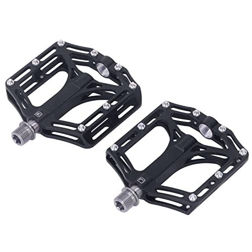 Mountain Bike Pedal : 1 Pair Mountain Bike Pedals, Universal Lightweight Titanium Alloy Road Bike Pedals for Road Mountain BMX MTB Bike (Black)