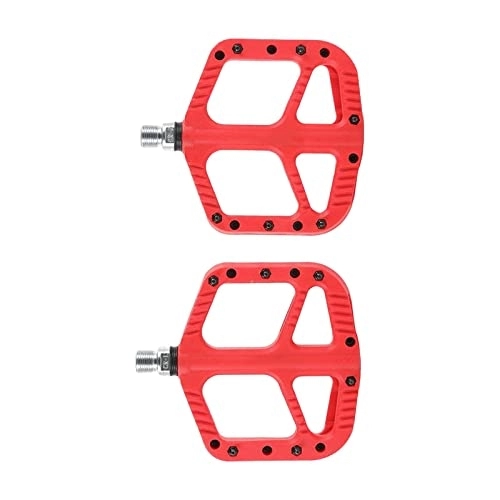 Mountain Bike Pedal : 2x Mountain Bike Pedals Cycling Parts Universal DU Bearings Pedals Replacement Pedals Wide Flat Pedals for Mountain Bike BMX, red