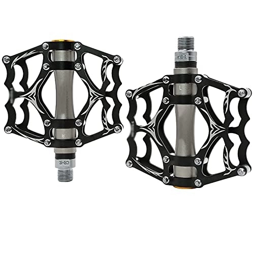 Mountain Bike Pedal : 3 Bearings Mountain Bike Pedals, 9 / 16-Inch Sealed Bearing Lightweight Aluminum Alloy Bicycle Platform Flat Pedals for Road Mountain BMX MTB Bike (Silver)