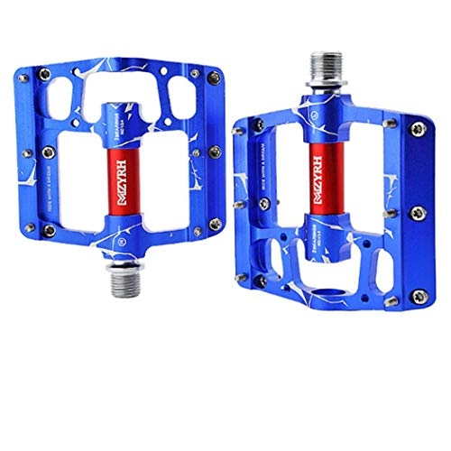 Mountain Bike Pedal : 3 Bearings Mountain Bike Pedals Lightweight Bicycle Platform Ultra Sealed Bearings Strong Non-Slip Bicycle Pedal for 9 / 16 MTB BMX Road, Blue