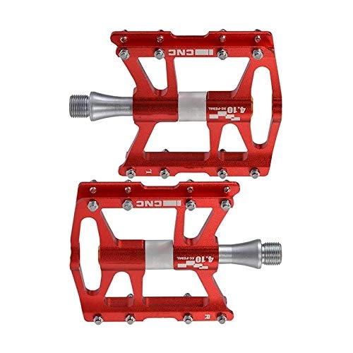 Mountain Bike Pedal : Advanced 4 Bearings Mountain Bike Pedals Platform Lightweight Bicycle Flat Alloy Red Cycling Accessories