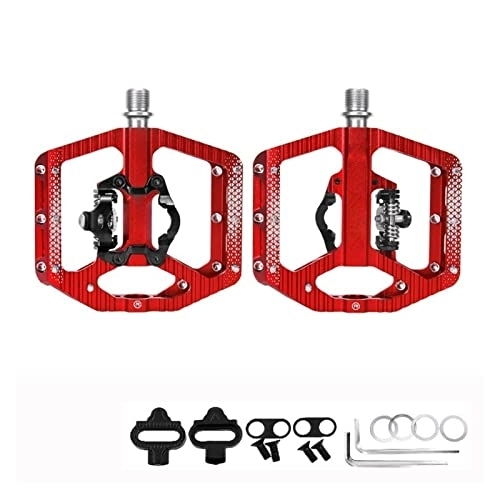 Mountain Bike Pedal : AIRAXE Pedals Bicycle Pedals Anti-skid Mountain Bike Pedals Aluminum Alloy Platform Suitable For Riding Accessories (Color : MZ-156 red)