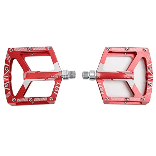 Mountain Bike Pedal : Aluminum Alloy Bike Pedal, Wide Platform Bike Bearing Pedals for Mountain Bikes Repair (Color : Red)