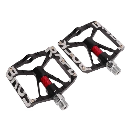 Mountain Bike Pedal : Aluminum Alloy Bike Pedals, Bicycle Black Pedals, 1 Pair Bike Pedals Aluminum Alloy Black Hollowed Non Slip Mountain Road Bicycle Accessories