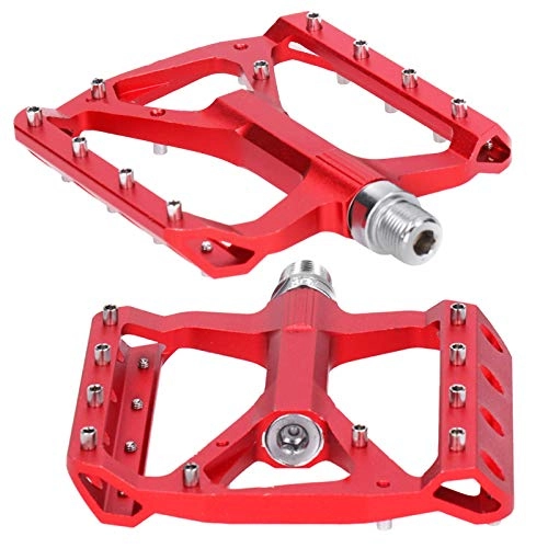 Mountain Bike Pedal : Aluminum Alloy Flat Pedal, Non Slip Pedal, Bicycle Footrest Aluminum Alloy Pedal, Anti Slip Platform Pedals, Bicycle Accessories for Mountain Bike(red)