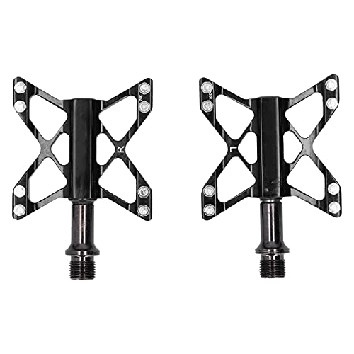 Mountain Bike Pedal : Aluminum Platform Bicycle Pedal, Bicycle Flat Pedals Aluminum Alloy and ‑molybdenum Steel Material for Mountain Road Bike