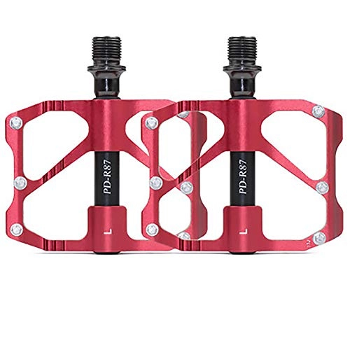 Mountain Bike Pedal : ASUD Bicycle Pedals, Aluminium CNC Bike Platform Pedals Lightweight Road Cycling Bicycle Pedals for MTB BMX, Red