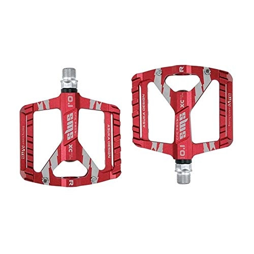 Mountain Bike Pedal : BANGHA Bike Pedals 1 Pair Ultra-Light Bicycle MTB Road Mountain Bike Pedals Aluminum Alloy Anti-Slip Universal Bicycle Pedals For Bike Accessories Cycling Bike Pedals (Color : Red)
