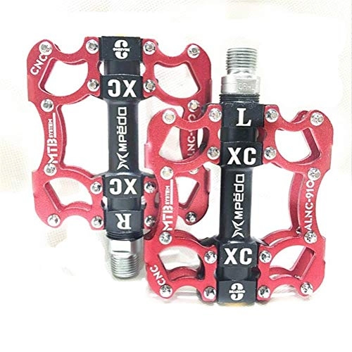 Mountain Bike Pedal : BANGHA Bike Pedals Bike Pedals MTB BMX Sealed 3 Bearing Cleats Pegs Bicycle Pedal Aluminum Alloy Road Mountain Cycle Anti-slip Cycling Accessories Cycling Bike Pedals (Color : Red)