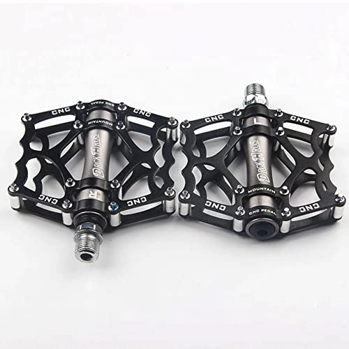 Mountain Bike Pedal : Beyoung Mountain Bike Pedals 9 / 16" Road Bike Pedals Non-Slip Lightweight Aluminum Alloy Bicycle Pedal Fits for MTB BMX Road Exercise Bike, Black