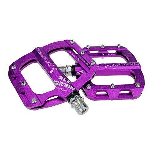 Mountain Bike Pedal : BGROESTWB Bike Pedals Bicycle Platform Mountain Bike Pedals 1 Pair Aluminum Alloy Antiskid Durable Bike Pedals Surface For Road Bike 7 Colors (SMS-0.1 MAX) Hybrid Pedal (Color : Purple)