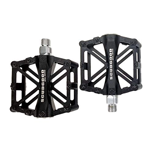 Mountain Bike Pedal : BGROESTWB Bike Pedals Bicycle Platform Mountain Bike Pedals 1 Pair Aluminum Alloy Antiskid Durable Bike Pedals Surface For Road MTB Bike 5 Colors (SMS-202) Hybrid Pedal (Color : Black)