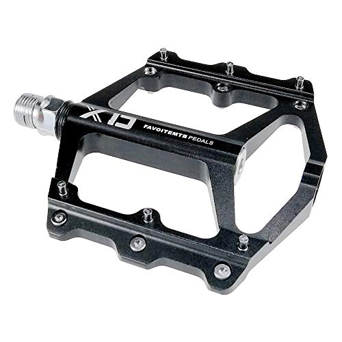 Mountain Bike Pedal : BGROESTWB Bike Pedals Bicycle Platform Mountain Bike Pedals 1 Pair Aluminum Alloy Antiskid Durable Bike Pedals Surface For Road MTB Bike 5 Colors (SMS-XD) Hybrid Pedal (Color : Black)