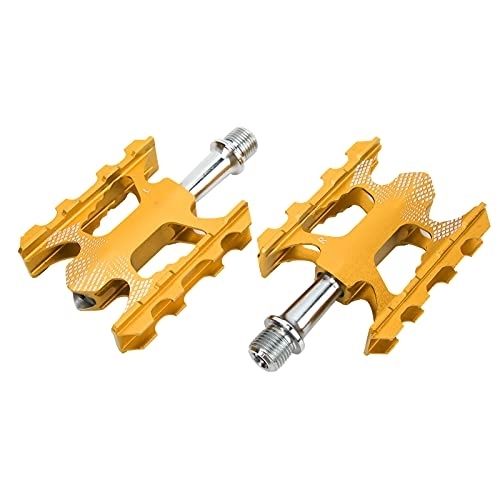 Mountain Bike Pedal : Bicycle Cycling Bike Pedals, Bicycle 3 Bearing Aluminum Alloy Pedal Durable Mountain Bike Bearing Pedals for Bicycles, Mountain Bikes, Road Bikes (Gold)