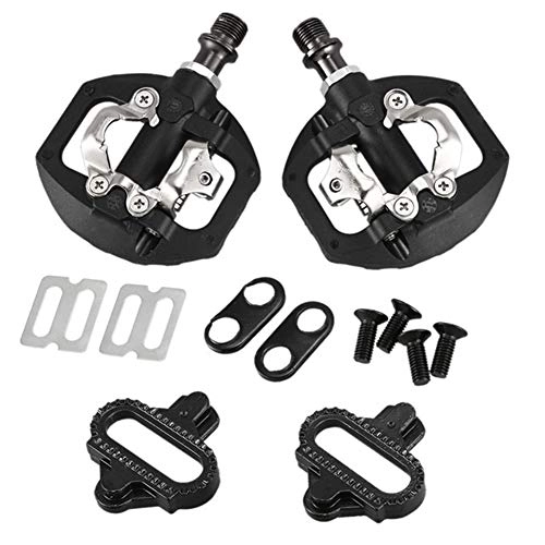 Mountain Bike Pedal : Bicycle mountain bike pedal Bicycle Pedal MTB Bike Self-Locking Pedal Clipless Pedal Platform Adapters For Shimano Spd Looking Keo System Suitable for mountain bikes, folding bikes ( Color : Nero )