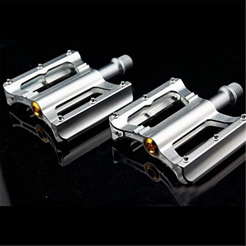 Mountain Bike Pedal : Bicycle Pedal Aluminum Alloy Bicycle Bearing Pedals With Anti Skid Peg Cycling Bike Pedals (Size:84 * 87 * 18mm; Color:Silver)
