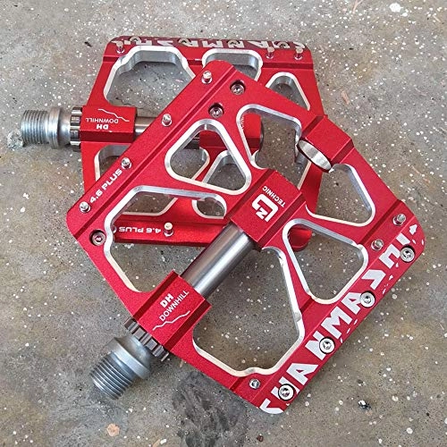 Mountain Bike Pedal : Bicycle pedal For Bike 4 Colors Mountain Bike Pedals 1 Pair Aluminum Alloy Antiskid Durable Bike Pedals Surface (Color : Red)