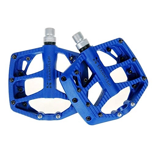 Mountain Bike Pedal : Bicycle Pedal Mountain Bicycle Pedal Aluminum Alloy Durable Seal Bearing Skid Comfortable Bicycle Pedal Depression Antiskid Durable Mountain Bike Pedals (Color : Blue)