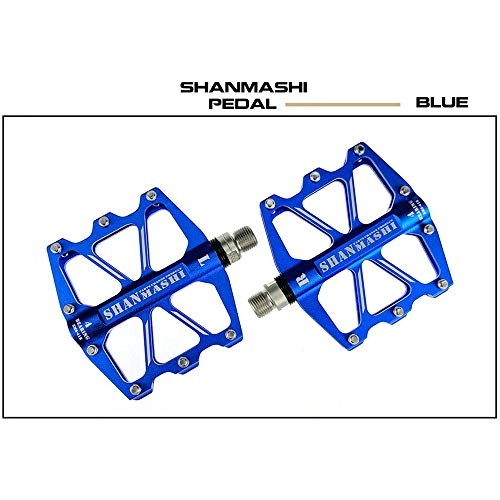 Mountain Bike Pedal : Bicycle pedal Mountain Bike Pedals 1 Pair Aluminum Alloy Antiskid Durable Bike Pedals Surface For Road Bike 6 Colors (Color : Blue)