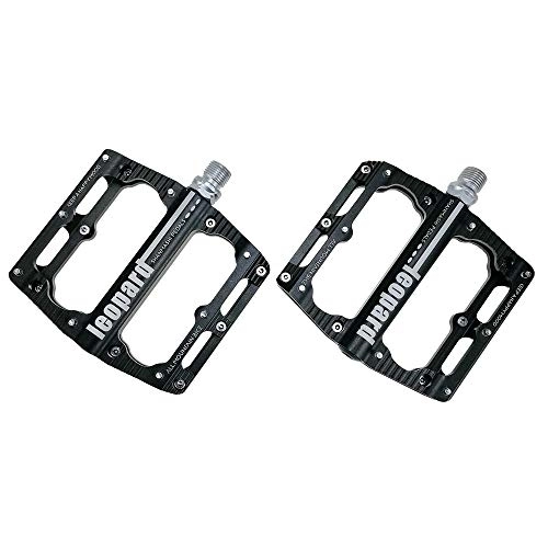 Mountain Bike Pedal : Bicycle Pedal One Pair Of Aluminum Alloy Durable Skid Off Road Bicycle Pedal A Road Surface To Protect The Spindle 6 Color Antiskid Durable Mountain Bike Pedals (Color : Black)