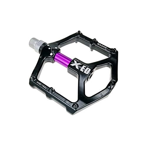 Mountain Bike Pedal : Bicycle Pedal One Pair Of Waterproof And Durable Aluminum Slip Comfortable Bicycle Pedal Depressed MTB BMX Bicycle Road Surface 8 Color Antiskid Durable Mountain Bike Pedals (Color : Purple)