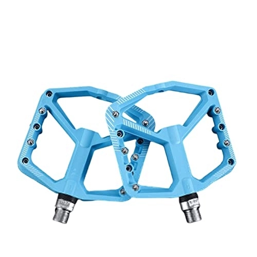 Mountain Bike Pedal : Bicycle Pedal Ultralight Nylon DU Bearings Big Foot Flat Pedals Fit For Mountain XC AM BMX Road Bike Pedal Modified Parts (Color : Blue)