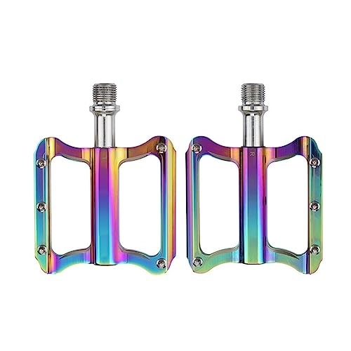 Mountain Bike Pedal : Bicycle Pedals 9 / 16”Universal Bike Pedals Self-lubricating Sealed Bearings Mountain Bike Pedals Aluminum Alloy Ultralight Road Bike Pedals With Removable Anti-Skid Nails (Color : Colourful)