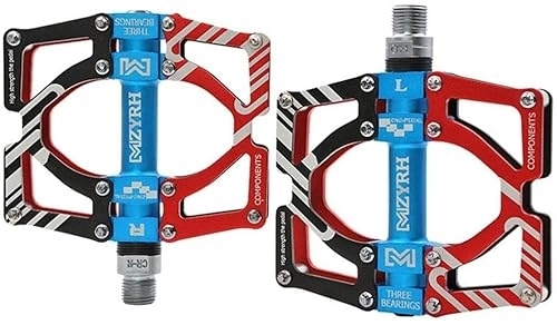 Mountain Bike Pedal : Bicycle pedals aluminium alloy accessories footpegs cycling equipment universal non-slip mountain bike pedals (Color : Red, Size : Free size)
