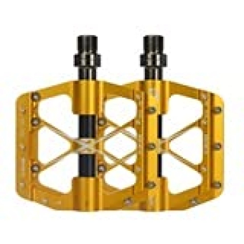 Mountain Bike Pedal : Bicycle Pedals Cycling Pedal Bike Bicycle Plastic and Steel Cleat Bike Part Pedals Sealed Bearing Pedals for Mountain Bike BMX MTB Road Bicycle (Color : Yellow, Size : 11.6x9.3x1.7cm)