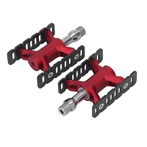 Mountain Bike Pedal : Bicycle Pedals, Flexible Bike Pedals Prevent Slip Widened Labor Saving for Mountain Bikes (Red)