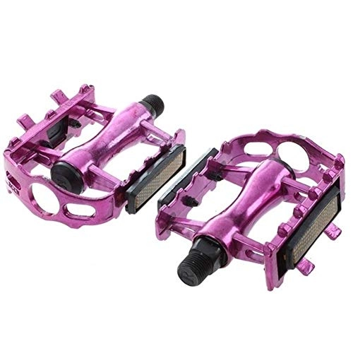 Mountain Bike Pedal : Bicycle pedals, mountain bike pedals 1 Pair MTB Aluminium Alloy Mountain Bike Bicycle Cycling 9 / 16" Pedals Flat Suitable for general mountain bikes, road bikes, c ( Color : Rose red )