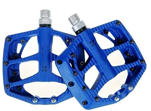 Mountain Bike Pedal : Bicycle pedals, mountain bike pedals Bicycle Pedals Nylon Fiber Ultra-light MTB BXM DH Pedal Foot Road Bike Bearing Pedals Suitable for general mountain bikes, road bikes, c ( Color : Blue )