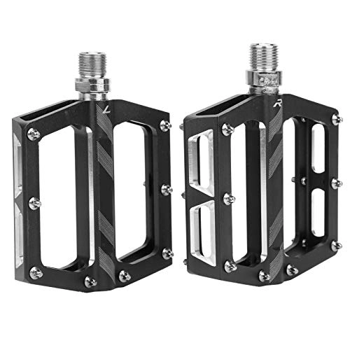 Mountain Bike Pedal : Bicycle Pedals Set, 1 Pair Aluminum Alloy Mountain Bike Pedals Bicycle Bearings Pedal Cycling Flat Pedal for Road Bicycles, Mountain Bicycles, Junior Bicycle, City Bicycle(Black)
