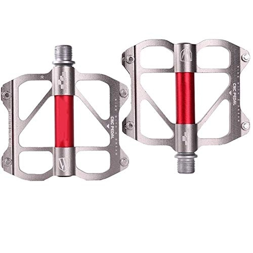 Mountain Bike Pedal : Bicycle Peeling Pedal Mountain Bike Universal Aluminum Alloy Bearing Pedal Anti-Skid Bicycle Parts and Equipment Easy Installation (Color : Silver)