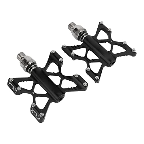 Mountain Bike Pedal : Bike Bearing Pedals, Flat Edge Wear Resistant Waterproof Aluminum Alloy Bike Pedal for Road Bikes for Mountain Bikes(Black (boxed))