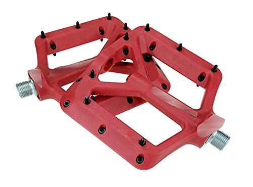 Mountain Bike Pedal : Bike Bicycle Pedals Cycling Bike Bicycle Pedals Ultralight Seal 3 Bearings Nylon Molybdenum Pedals Durable Widen Area Bike MTB Bicycle Part Aluminum Alloy (Color : Red)