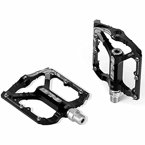 Mountain Bike Pedal : Bike Pedals 1 Pair Aluminium Alloy Flat Bicycle Pedals Anti-skid Mountain Bike Platform Pedals, Red, 9.8cm×9.5cm×1.2cm