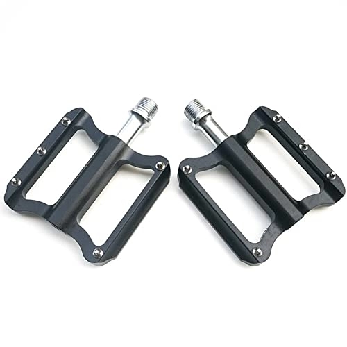 Mountain Bike Pedal : Bike Pedals, Aluminum Alloy Bicycle Pedal, Road Bike / Mountain Bike Pedals, Lightweight Design 9 / 16" Cycling Sealed 2 Bearing Pedals (Black)