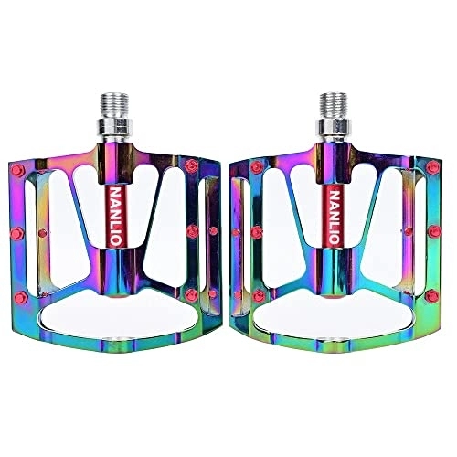Mountain Bike Pedal : Bike Pedals Bicycle Pedal 3 Bearings A Pair Mountain Bike Ultra-light Lubricated Pedals Rainbow Colors Bike Pedal
