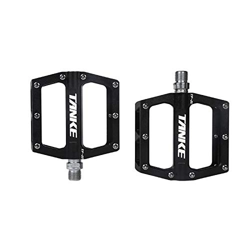 Mountain Bike Pedal : Bike Pedals Bicycle Pedals Ultralight Aluminum Alloy Colorful Hollow Anti-skid Bearing Mountain Bike Accessories MTB Foot Pedals Mtb Pedals (Color : BLACK-A pair)